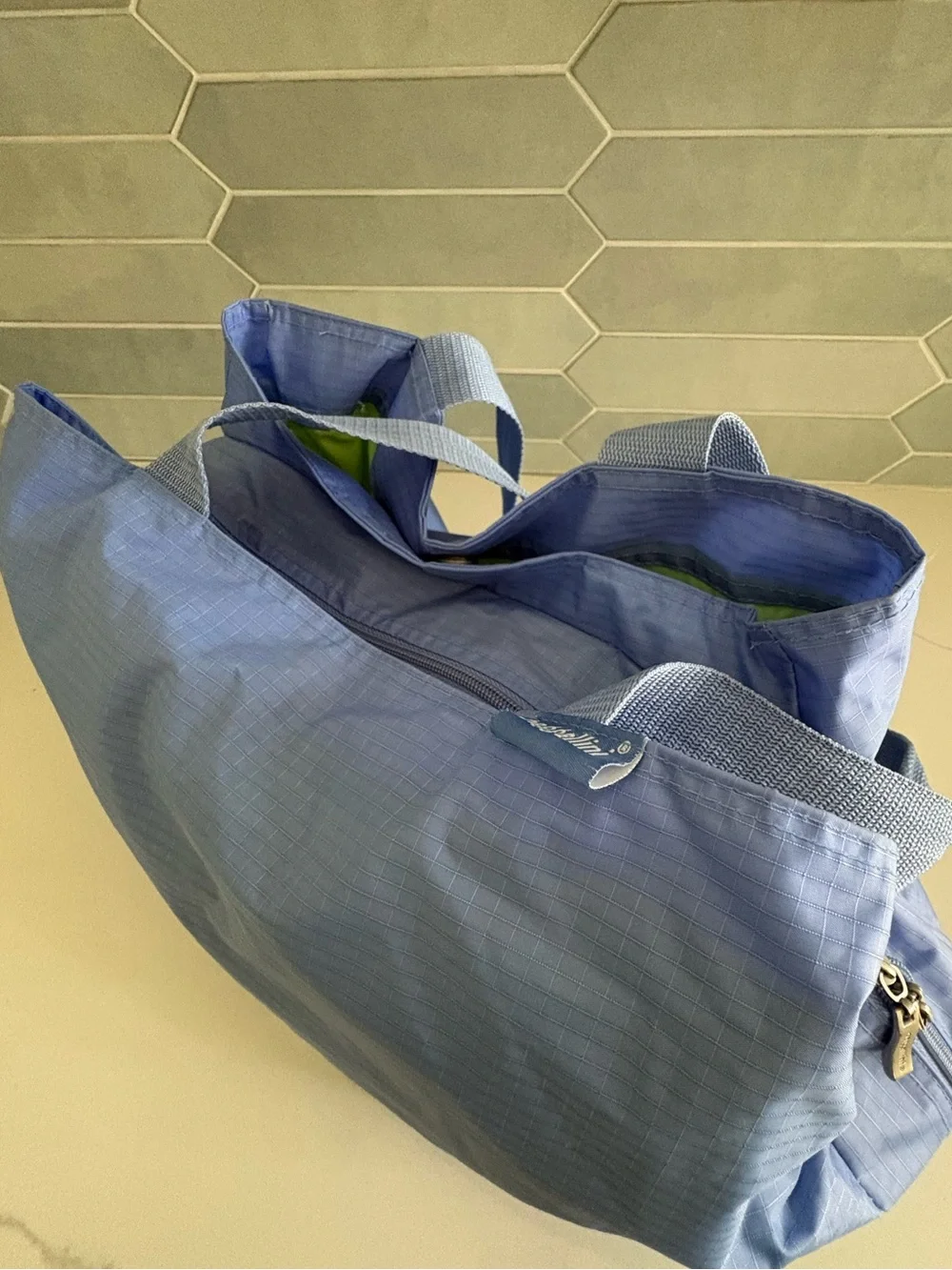 Baggallini Carryall Expandable Packable Tote Bag (Cornflower / Ice Blue